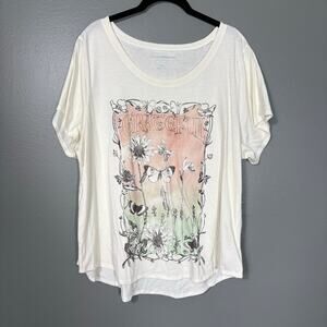 Lucky Brand White Grateful Dead Boho Festival T-Shirt - Size XXL - Women's Tee